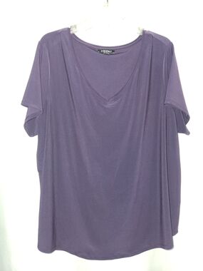 Roz & Ali Purple Short Sleeve Tee Size 2X #travel #business casual #feminine
